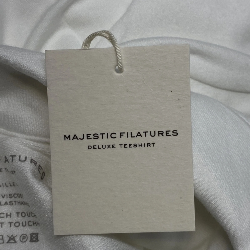 Majestic Filatures Womens Jacket White Size XL EU 4 French Terry Moto Full Zip - Picture 12 of 15